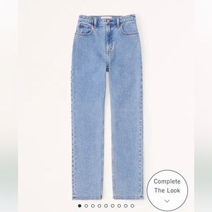 Abercrombie & Fitch, Ultra High Rise 90s Straight Jean, size 27, medium blue